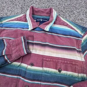 Vintage 90s Polo Ralph Lauren Mexican Serape Navajo Blanket Long Sleeve L‎ *READ